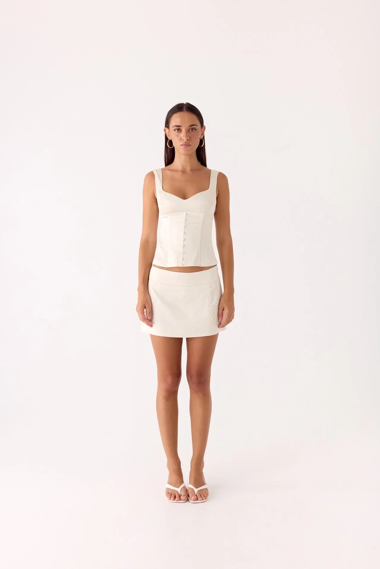 Posy Satin Mini Skirt - Ivory