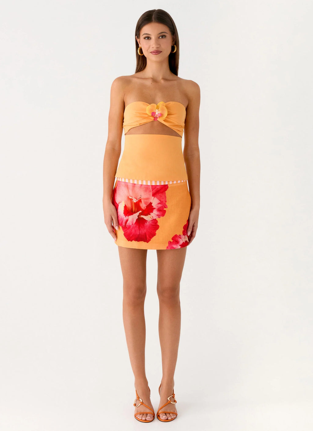 Kalya Mini Skirt - Orange