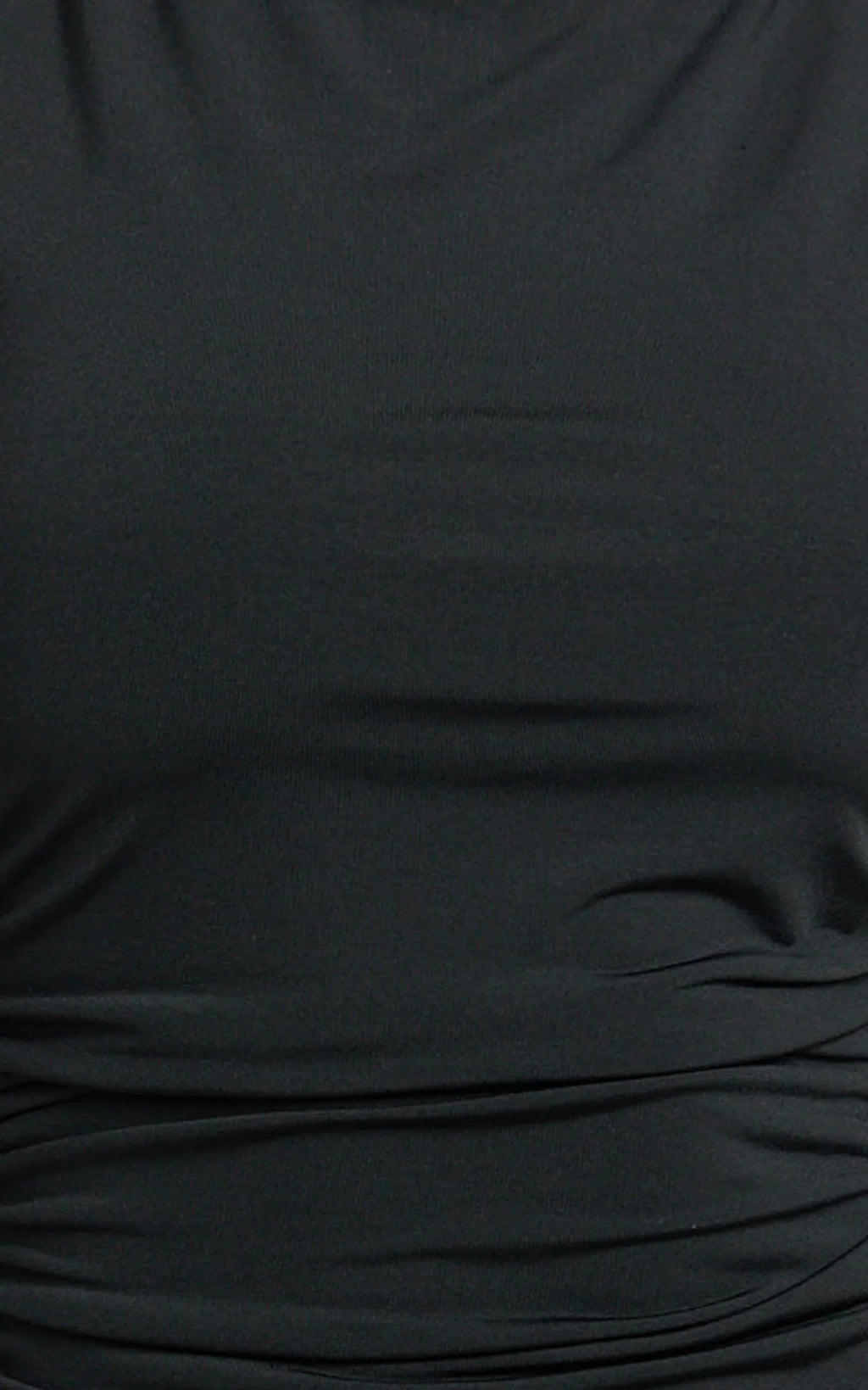 Gail Midi Dress - Jersey Scoop Neck Open Back Bodycon Dress in Black