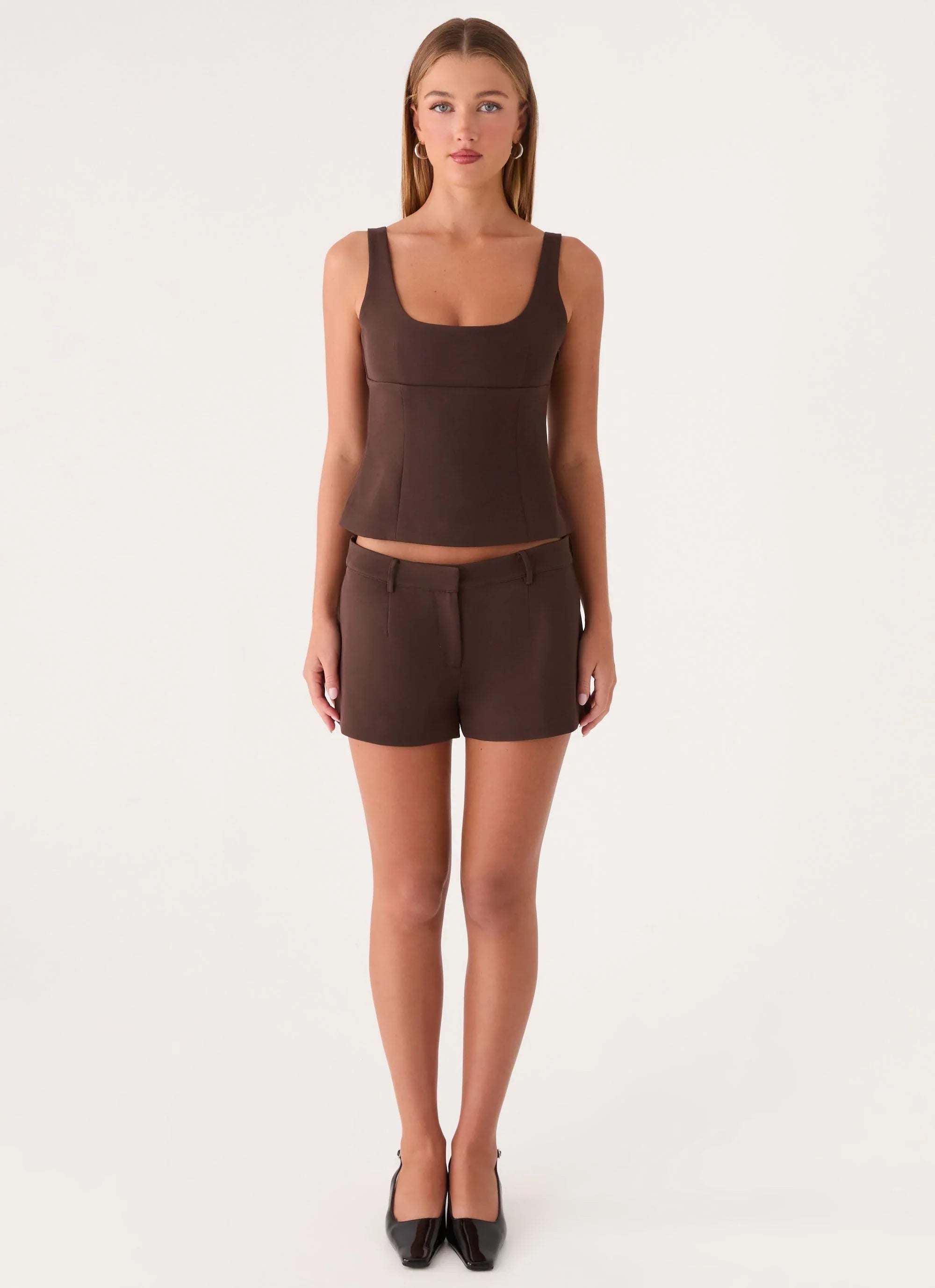 Autrey Suiting Top - Chocolate