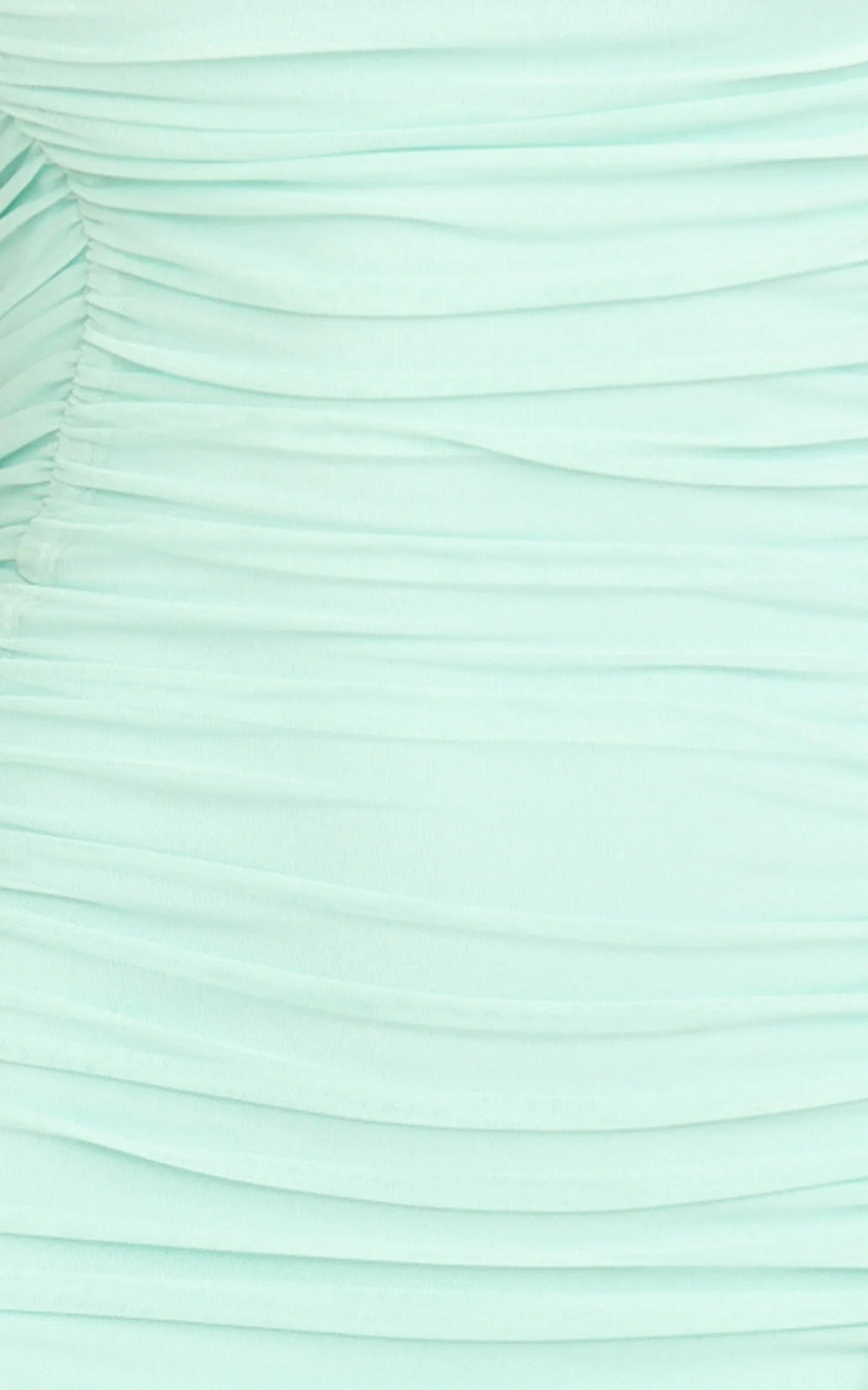 Marguerite Maxi Dress - Strapless Ruched Mesh High Leg Split Dress in Mint