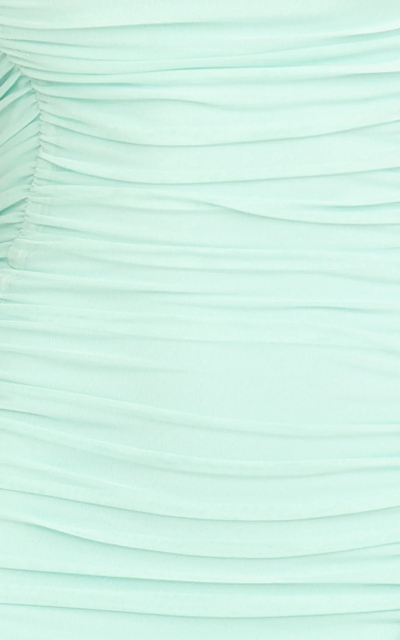Marguerite Maxi Dress - Strapless Ruched Mesh High Leg Split Dress in Mint