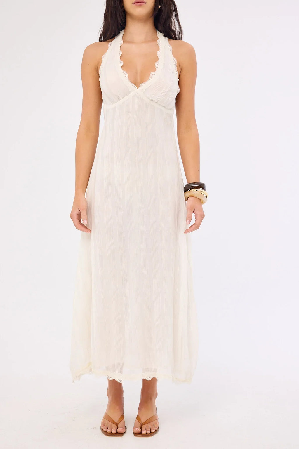 Lioness Stars Align Midi Dress Cream