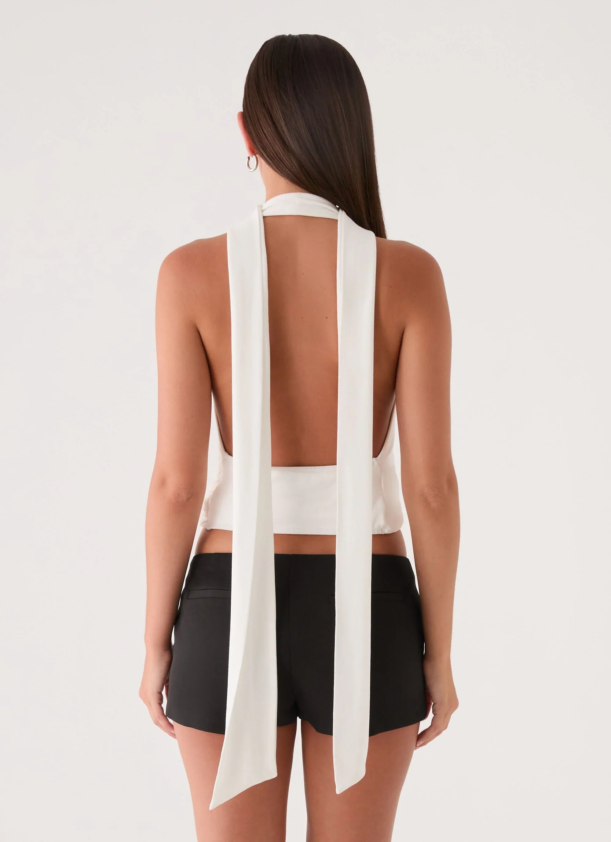 Lynna Scarf Top - White