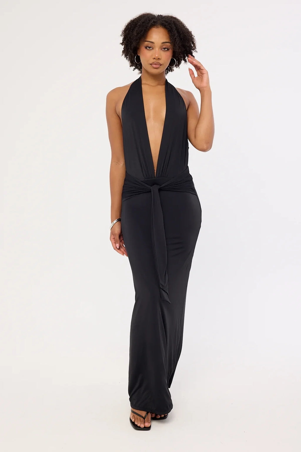 Neovision Strata Open Back Maxi Dress Black