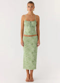 Bahama Low Rise Midi Skirt - Blurred Lime