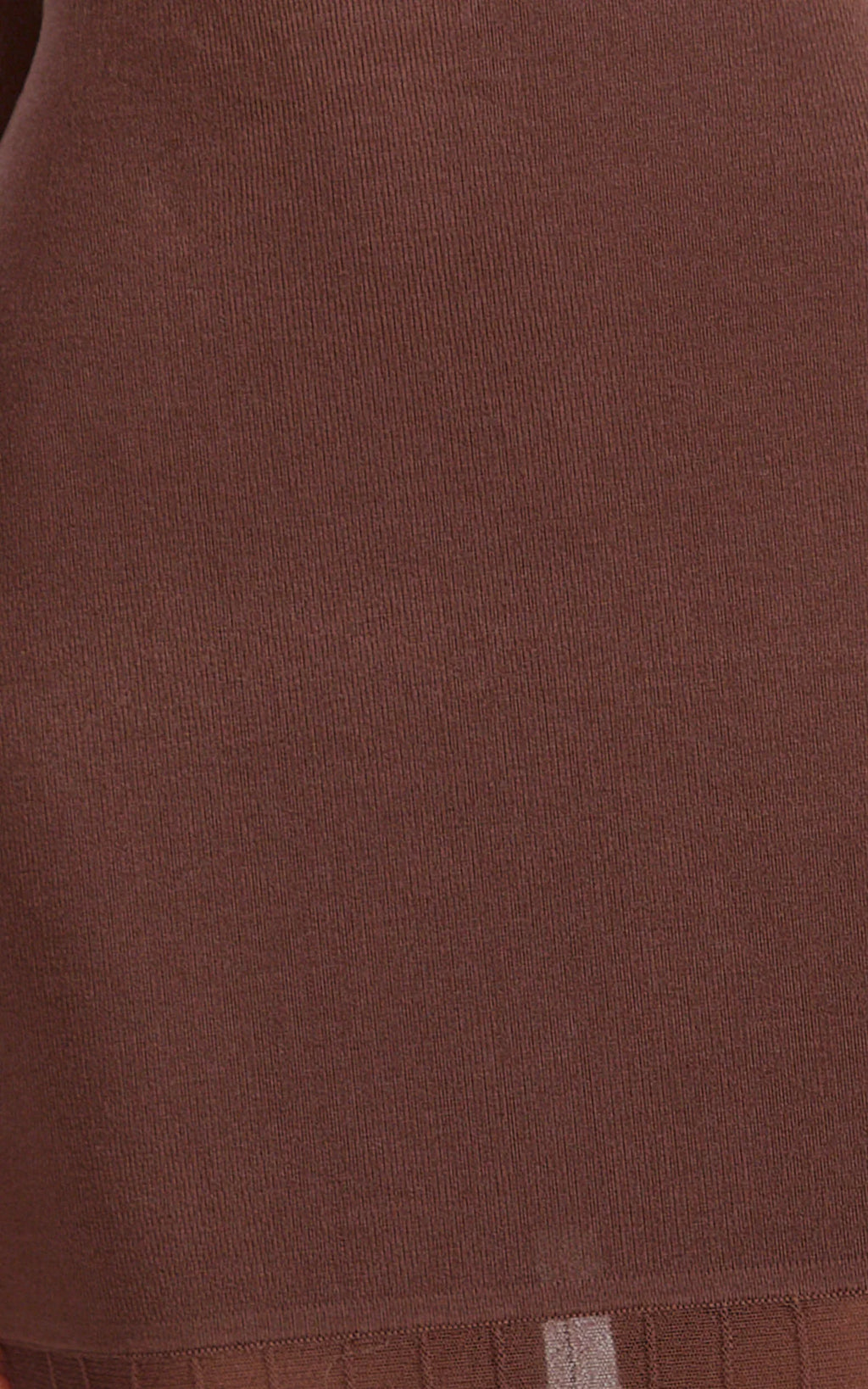 Delphine Maxi Dress - Long Sleeve Knit Sheer Pleated Skirt Maxi Dress in Chocolate