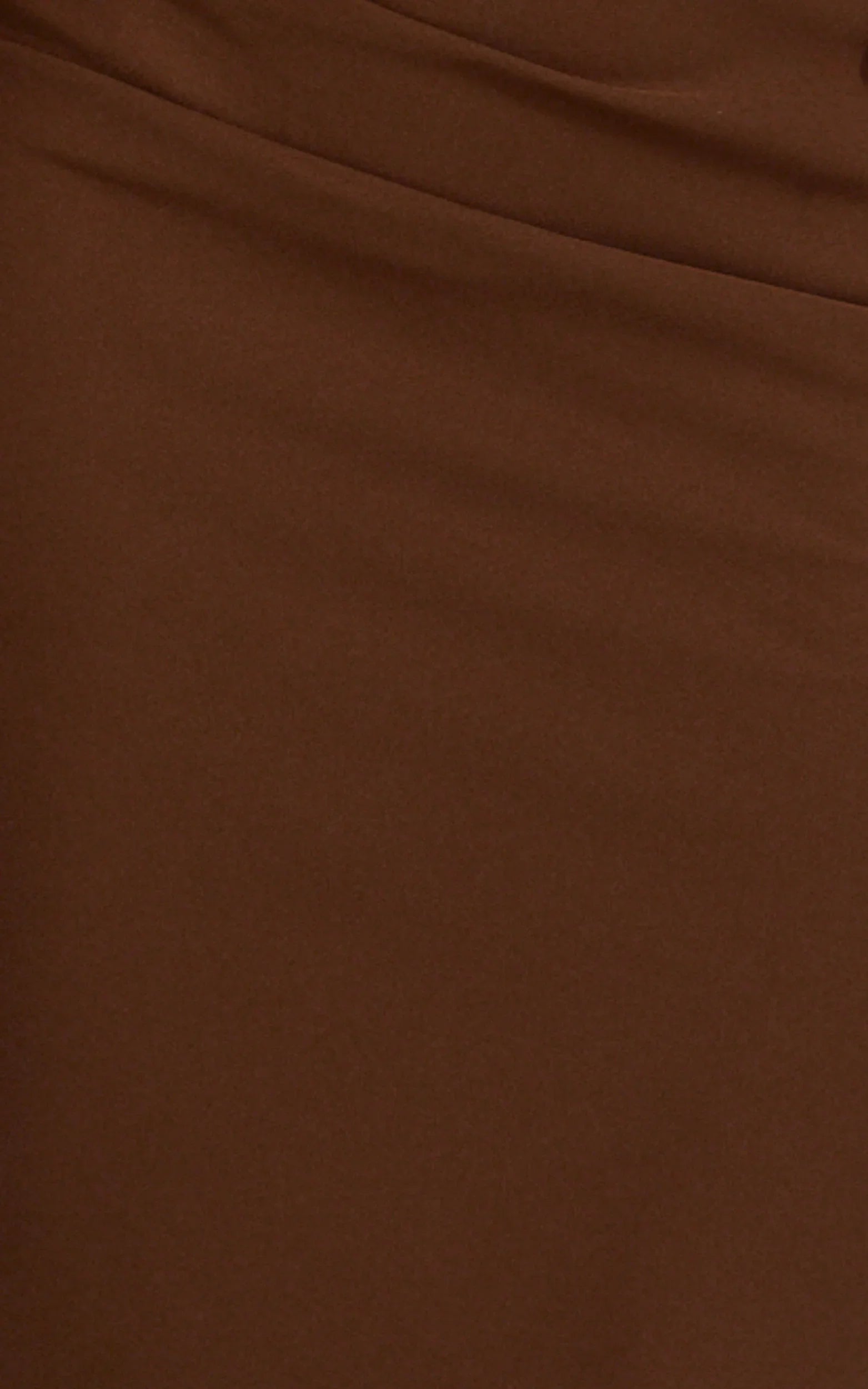 Fergie Maxi Dress - Strapless Side Ruched Cut Out Fitted Dress in chestnut brown
