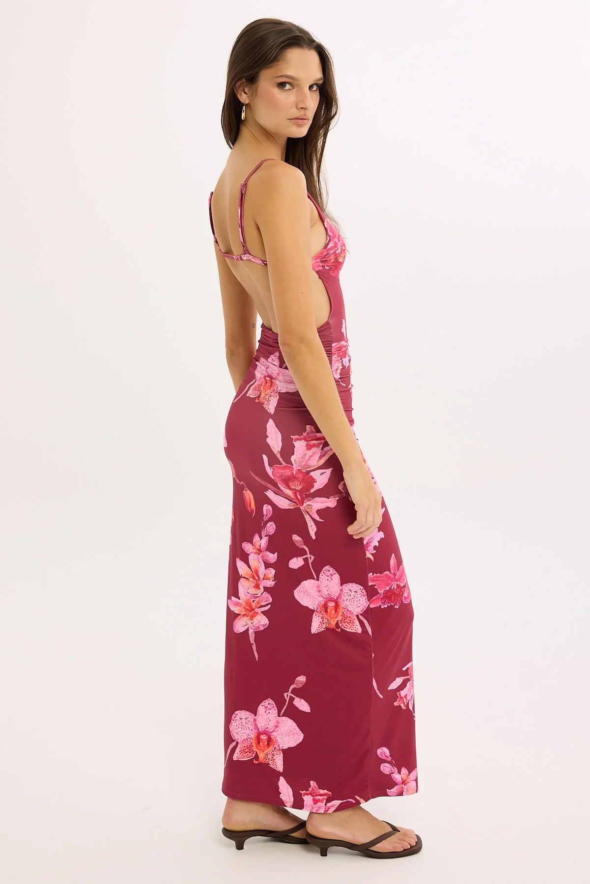Luck & Trouble Esme Lani Split Midi Dress Floral Print